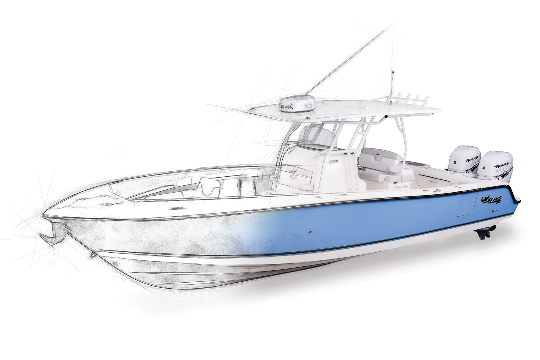 mako boat sketch